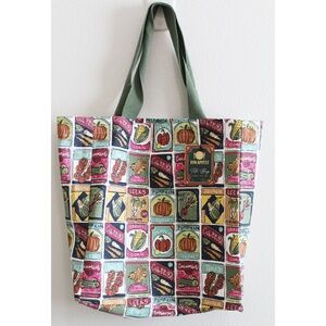 NWT Printed canvas tote bag- vegetable pattern